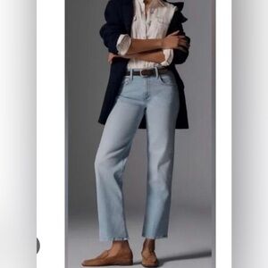 MOTHER The Mid Rise Rambler Zip Ankle Denim Jeans Blue Size 28